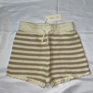 Rylee + Cru Girls stripe knit shorts, size 8-9Y, NWT
